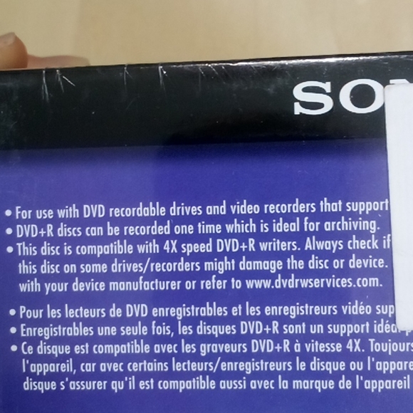 2/$20 NEW Sony DVD+R 10 Pack - Picture 2 of 3